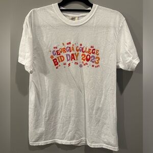 Comfort Colors 2023 Georgia College Bid Day Sorority Panhellenic White Size M